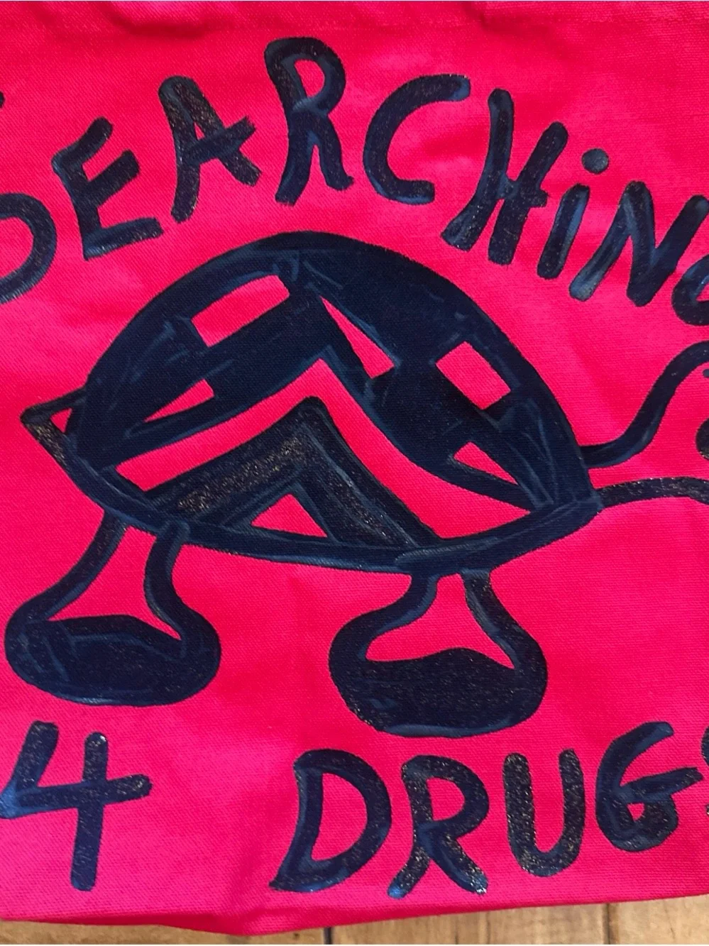 Billabong Red Canvas Tote with Black Graphic